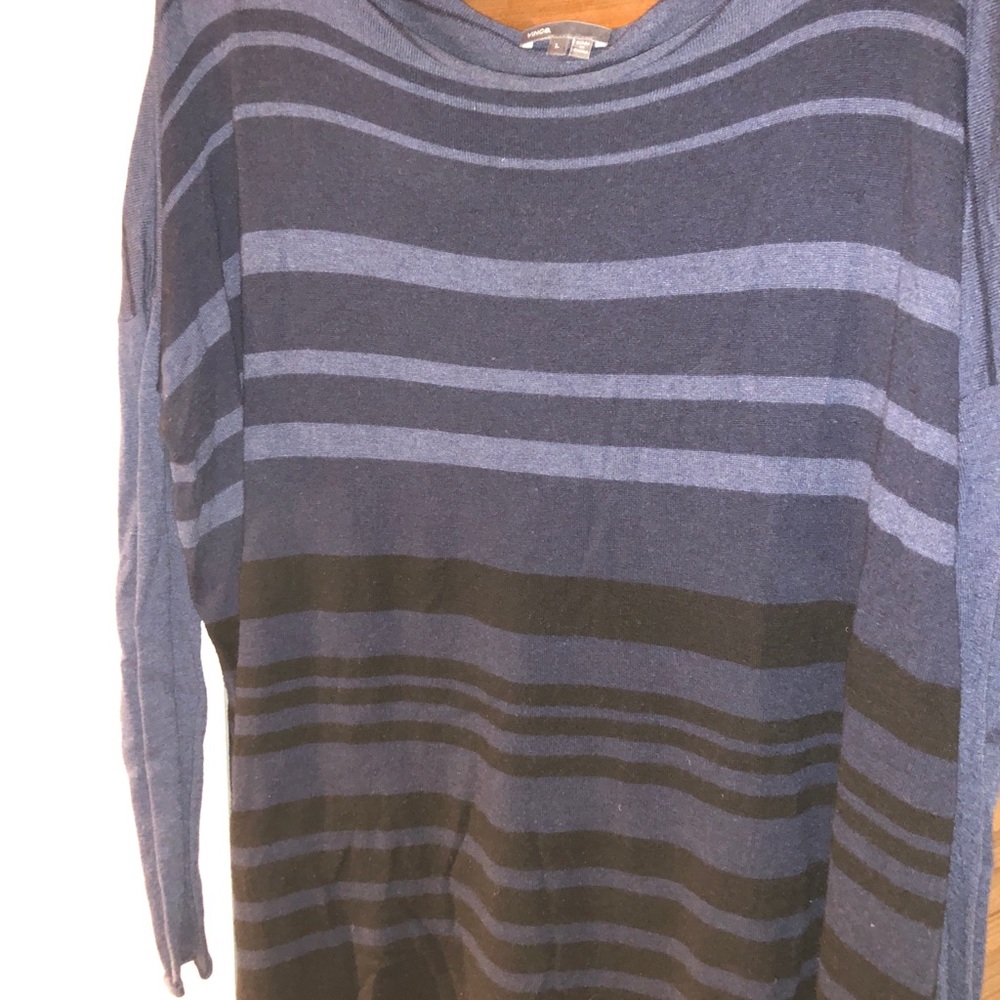 Vince Navy, Grey, and Black Wool Sweater